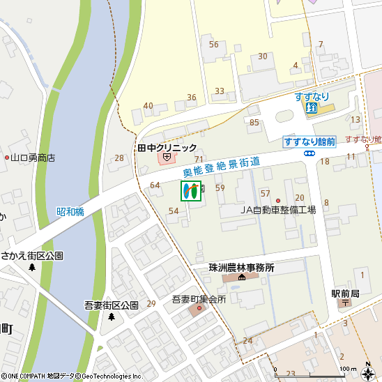 珠洲支店付近の地図